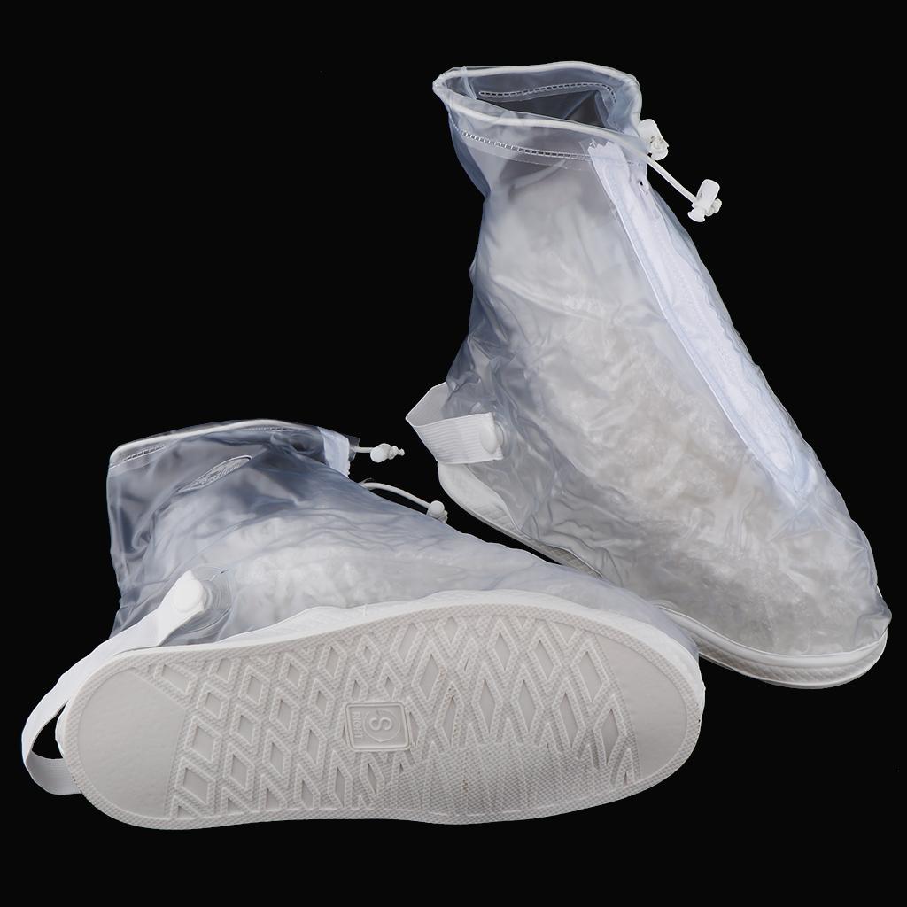 Waterproof Rain Boots Cover Reusable & Foldable Shoes Overshoes Durable Anti-Slip Sole Travel Gear Cycling Fishing Men Women Kids