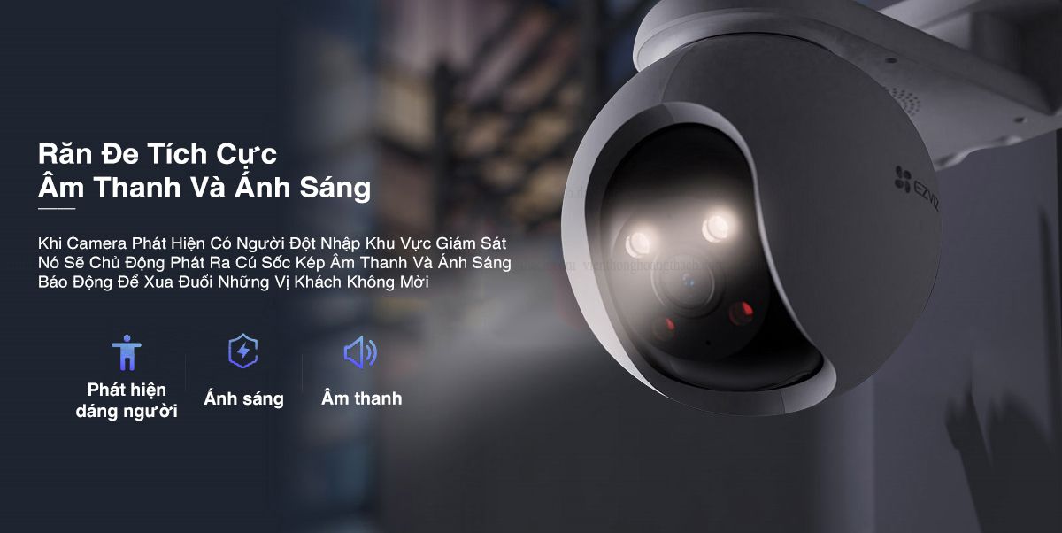 Camera Wifi Ngoài Trời EZVIZ H8 Pro 2K 3K Siêu Nét, Màu Ban Đêm - Hàng chính hãng