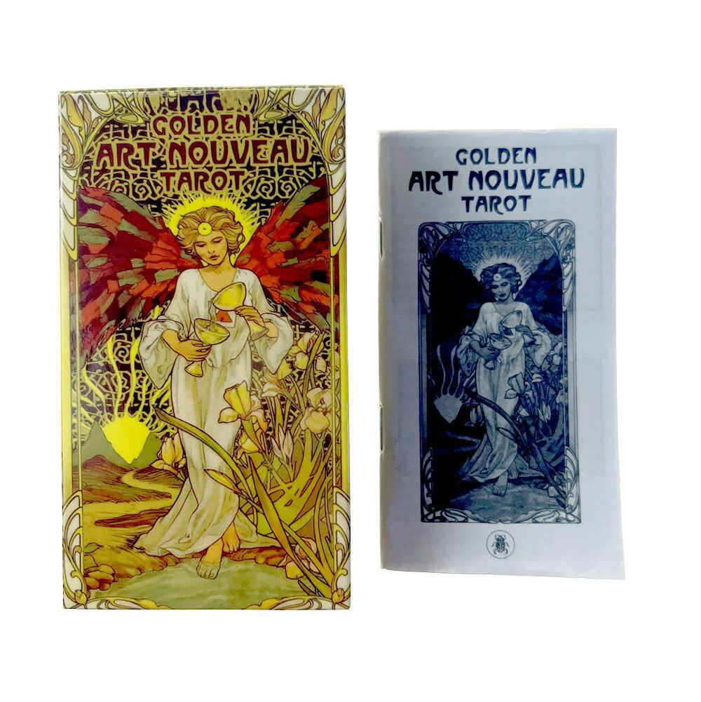 [Size Gốc] Bộ Bài Golden Art Noveau Tarot 78 Lá Bài 7x12 Cm Tặng File Tiếng Anh Và Đá Thanh Tẩy