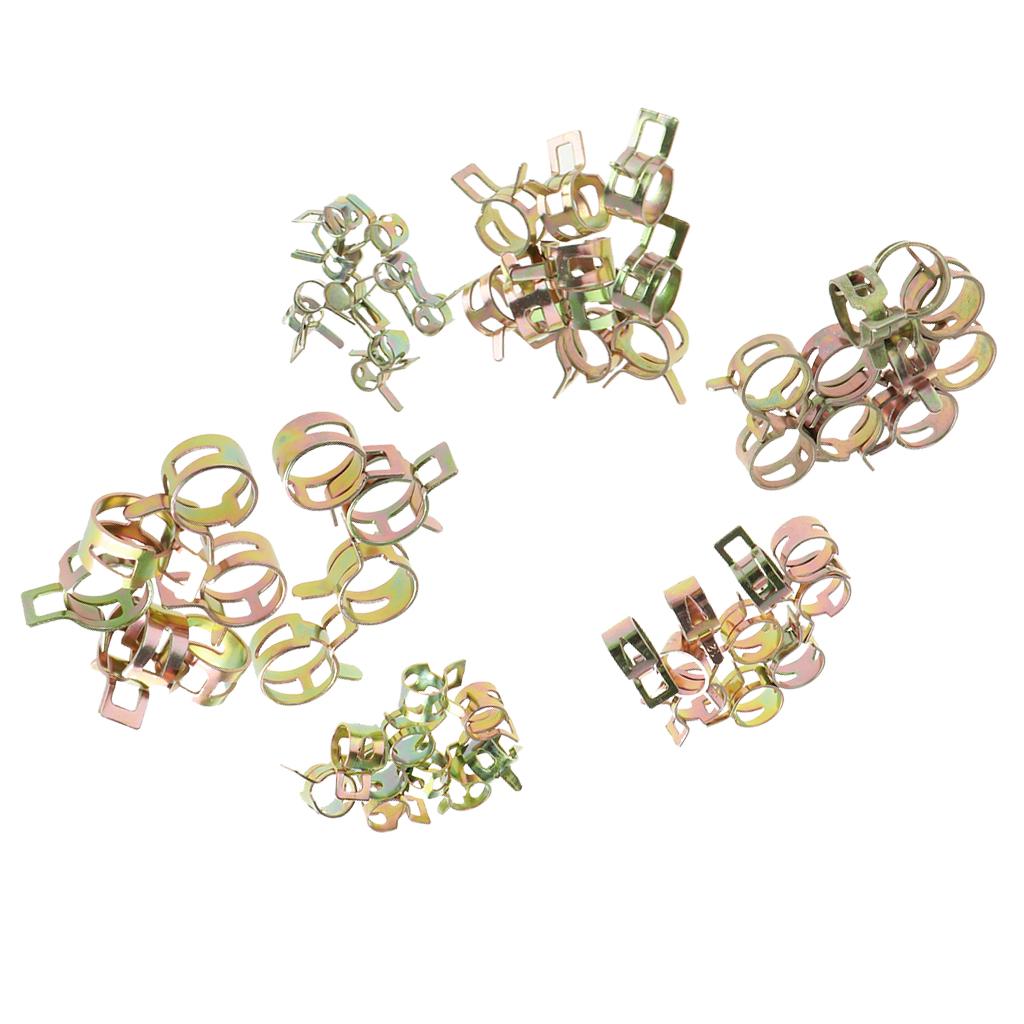 60Pcs Spring Band Type Hose Pipe Clamp Low Pressure Air Clip Clamp 6mm-15mm~