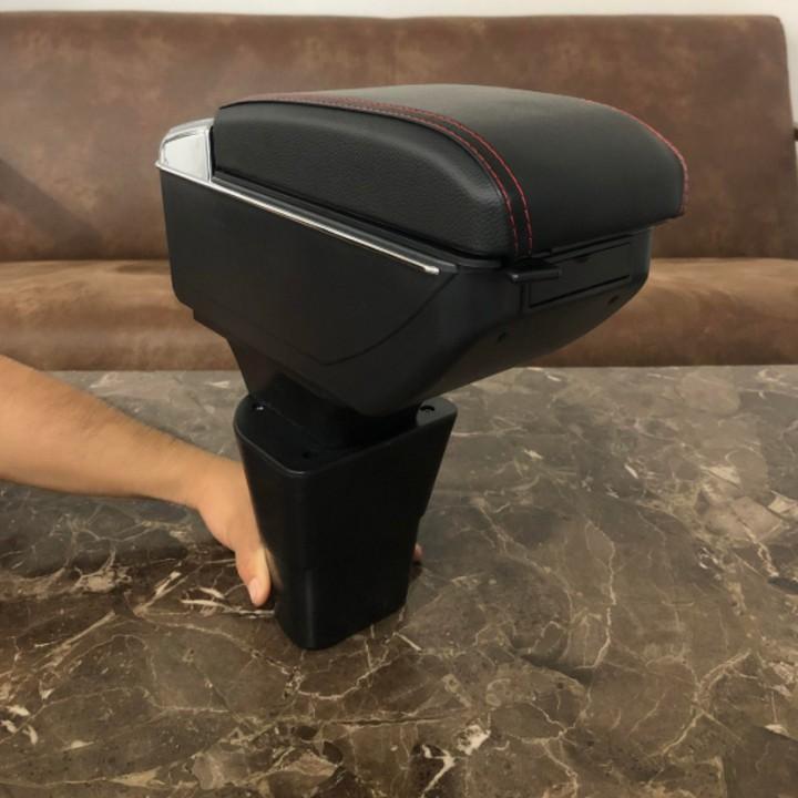 Hộp tỳ tay xe hơi, ô tô dành cho xe Suzuki Celerio tích hợp 7 cổng USB mã DUSB-LVA: Màu Đen và Kem