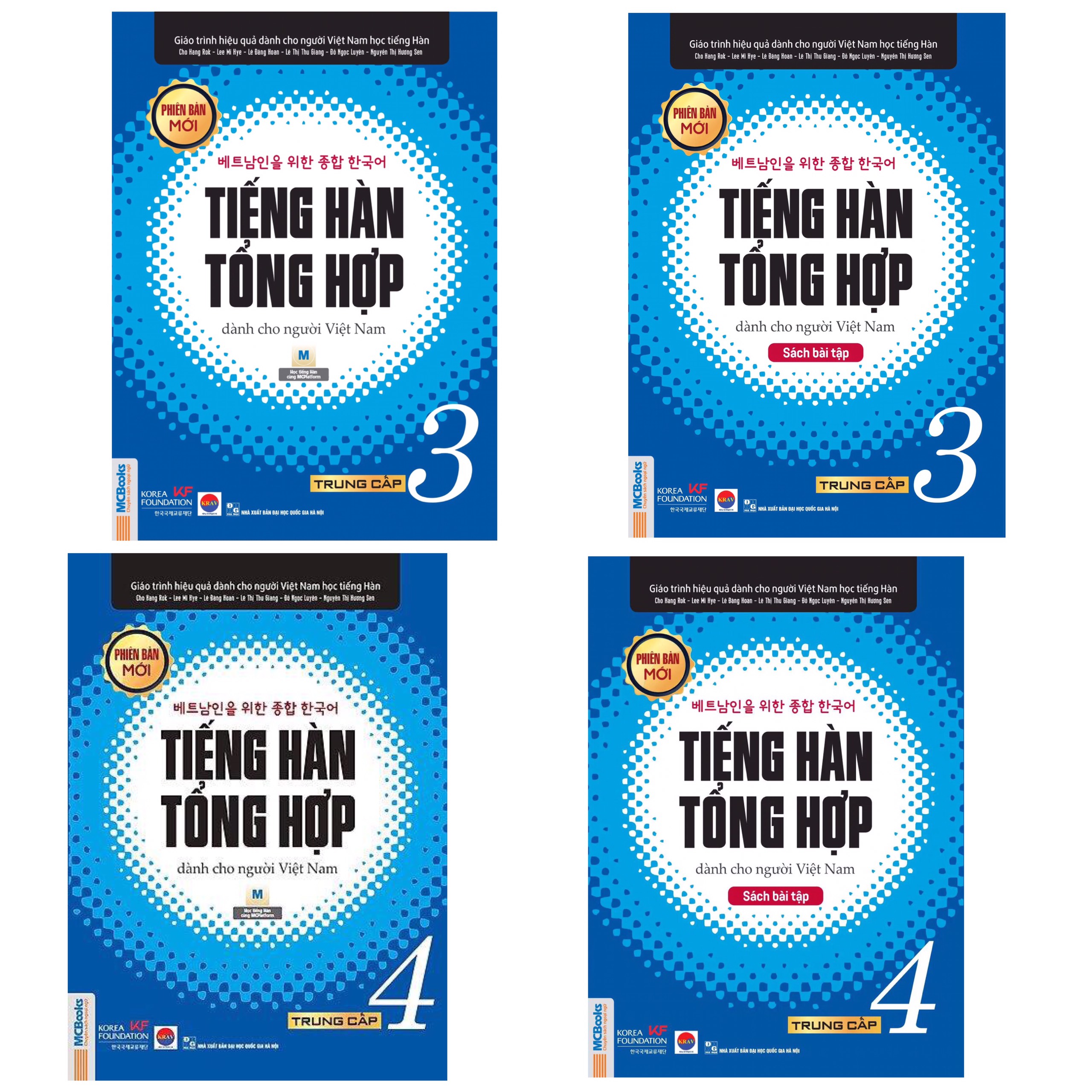 Combo Sách Tiếng Hàn tổng hợp dành cho người Việt Nam - Trung cấp 3&amp;4 - Phiên bản mới đen trắng