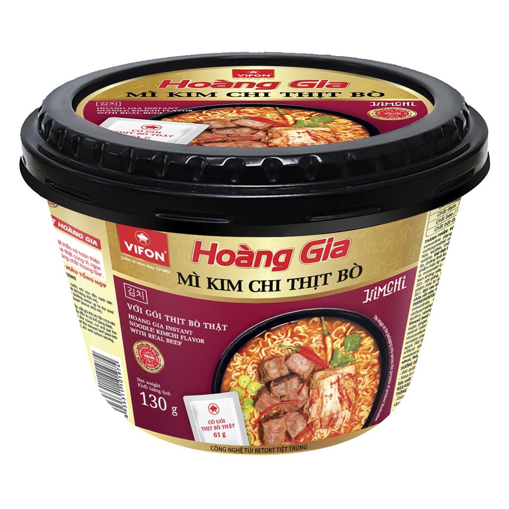 Thùng 12 Tô Kim Chi Thịt Bò HOÀNG GIA VIFON (130gr / Tô)