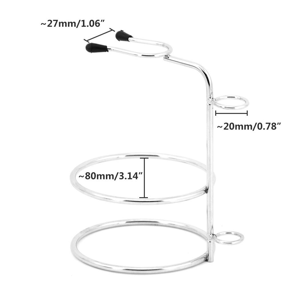 Weighted Base Removable Alloy Silver Men's Shaving Brush Straight Holder Stand Soap Bowl Double Edge