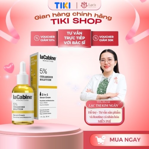 Tinh chất dưỡng ẩm, phục hồi da LaCabine 5% Ceramides solution 30mL