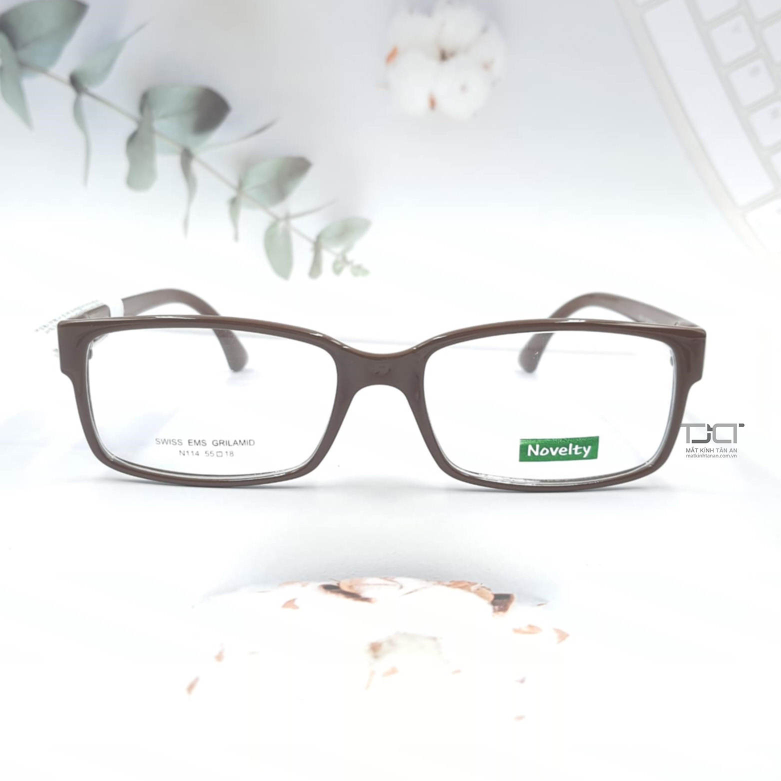 GỌNG KÍNH CẬN NAM NỮ, PHOM CHỮ NHẬT CHÍNH HÃNG NOVELTY N114