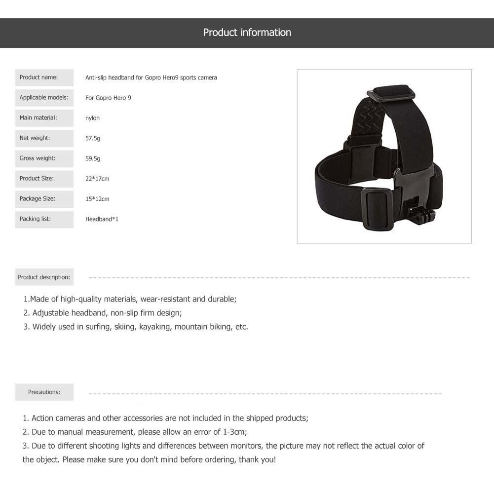 Giá treo băng đô không trượt cho GoPro Hero9 điều chỉnh đeo dây đeo bằng dây đeo dây đeo trên dây đeo cho phụ kiện camera thể thao