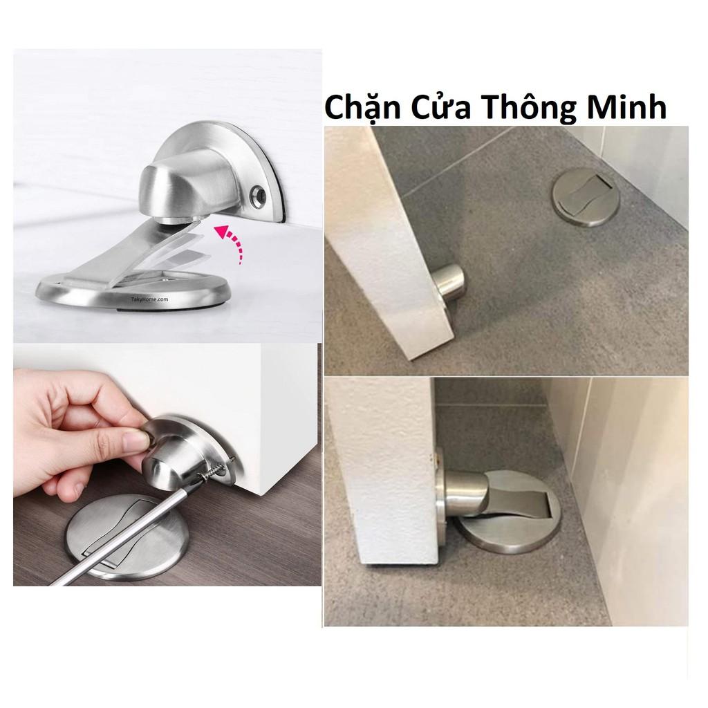 Chặn Cửa Thông Minh, Chặn Cửa Vô Hình, Hít Nam Châm, Gắn Sàn Miếng Dán Chắc Chắn Không Khoan Đục. Taky Home 1400