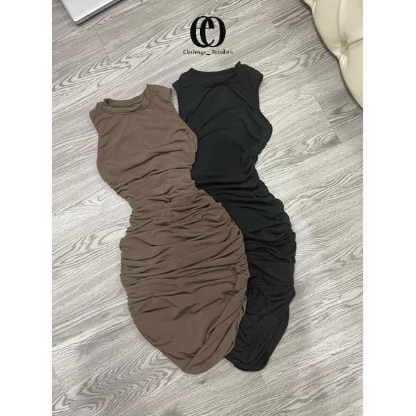 Đầm body đẹp, đầm body thun lụa cotton, đầm body cổ lọ, body nhún, đầm body ôm, đầm body EDNA OOTD