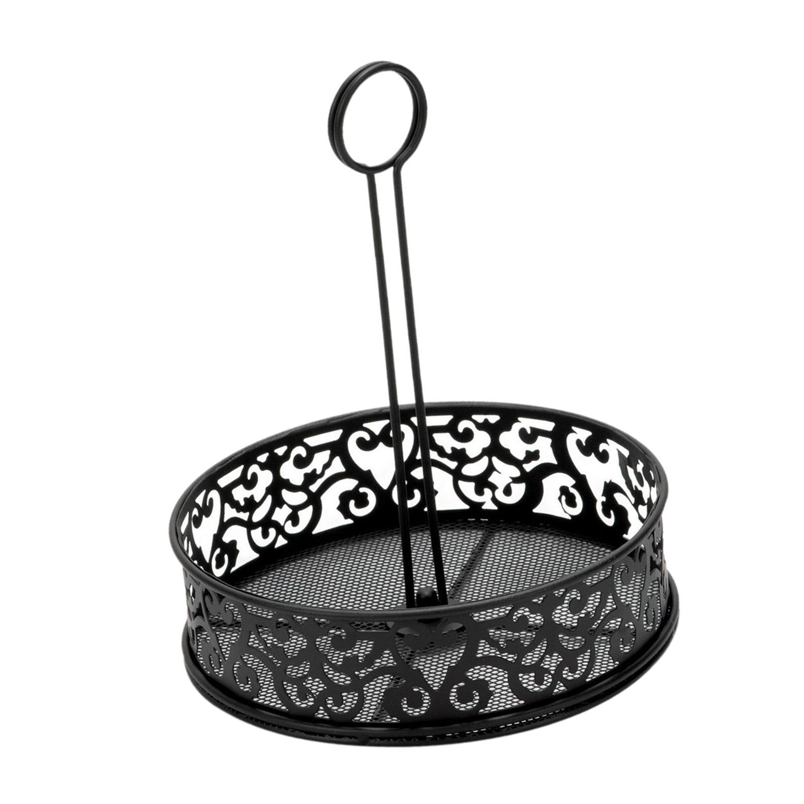 Fruit Basket with Handle Round Storage Tray for Kitchen Counter Dining Table