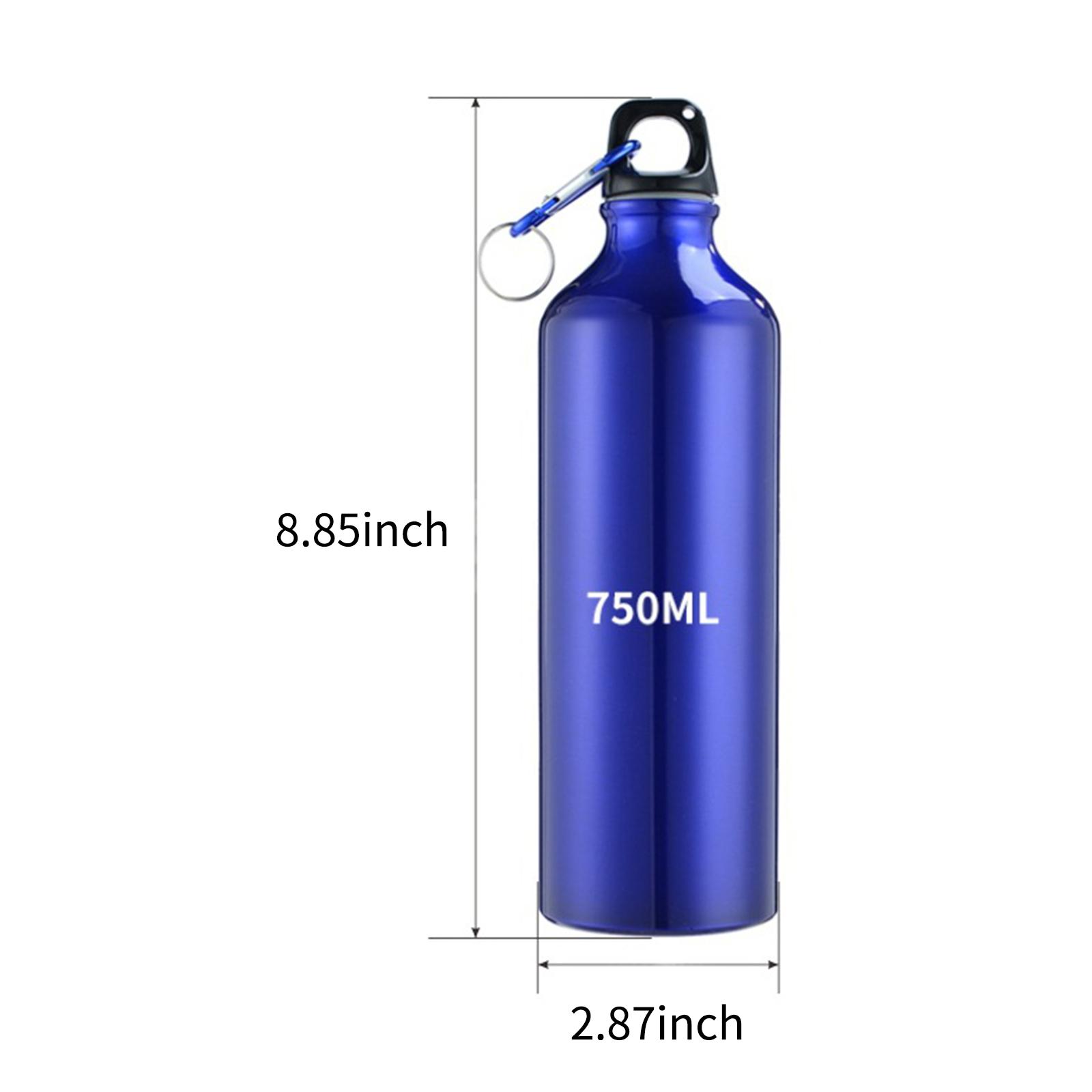 750mL Water Bottles with Carabiner Portable Aluminum Water Bottle Reusable Leakproof Water Jug for Outdoor Sports