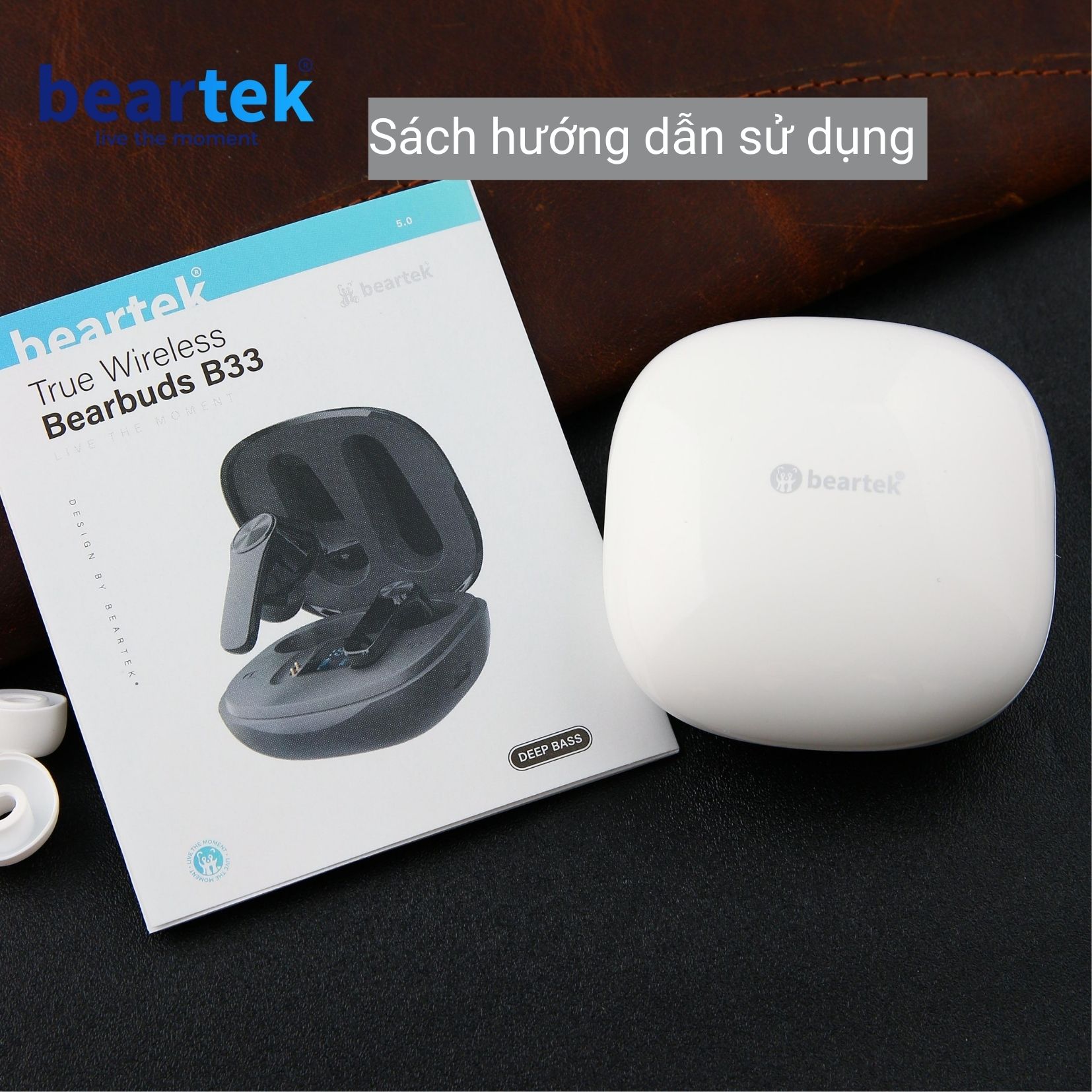 Tai nghe bluetooth không dây Beartek Bearbuds B33 True Wireless màn hình LED thông minh, có định vị, chạm cảm ứng, cửa sổ kết nối – Hàng chính hãng