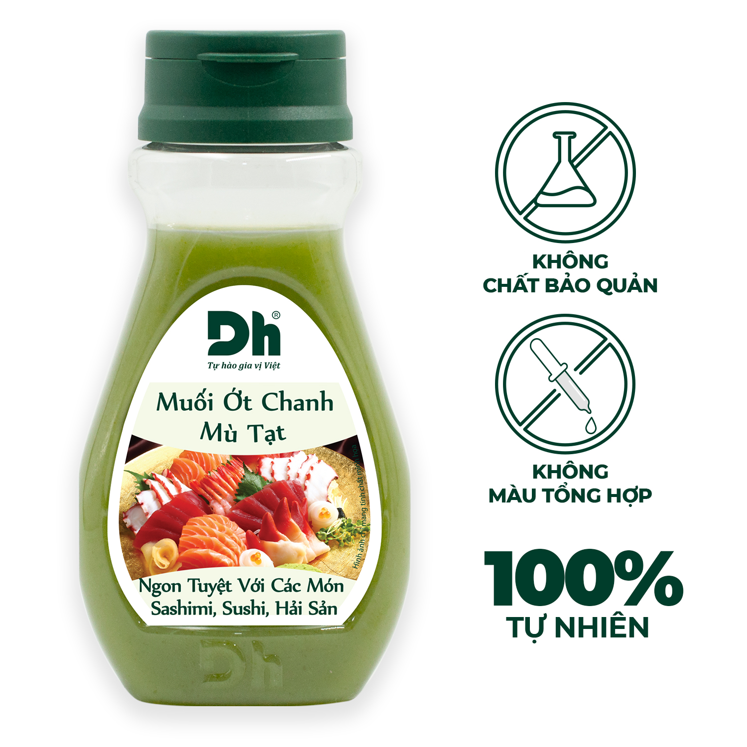 Muối Ớt Chanh Mù Tạt 200gr Dh Foods - gia vị ướp và chấm các món Sashimi, Sushi, hải sản.