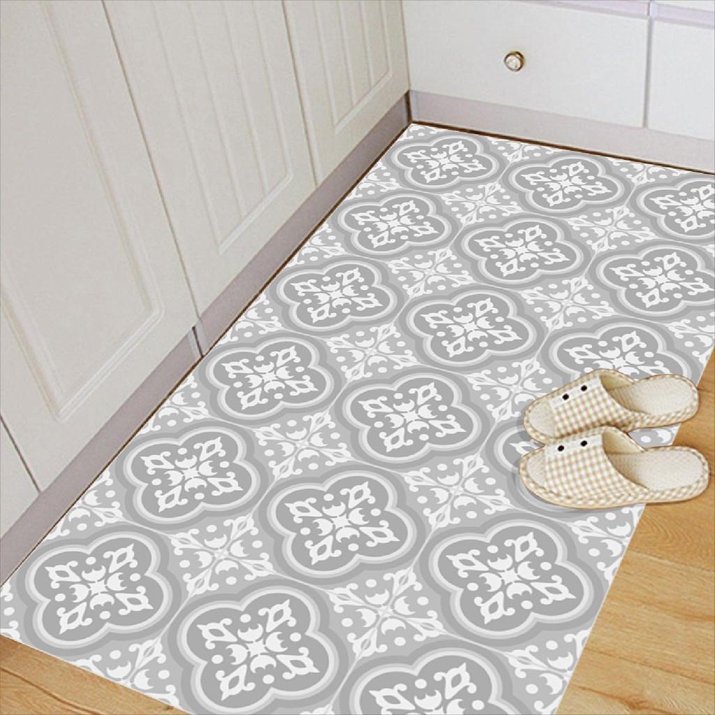 Decal KEO XÁM Dán Sàn Chuyên Dụng, Kích thước 120x60cm, Họa Tiết Gạch Bông Chống Trầy Xước, Chống Thấm Nước, DDS-087