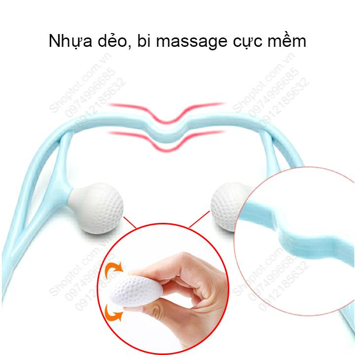 (Shopvina) Dụng cụ massage cổ, vai bằng tay, làm bằng nhựa PP-TPR mềm, dẻo, mềm