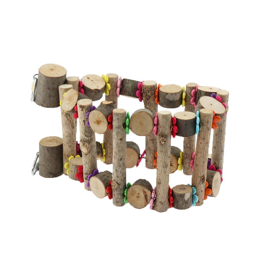 Natural Wood Bird Parrot Chew Toy Bird Cage Swing Toy Parrot Bird Ladder Toy