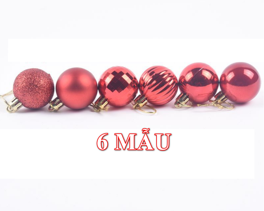 Set 6, 12 , 18, 36 quả châu trang trí noel 4cm MẪU E19