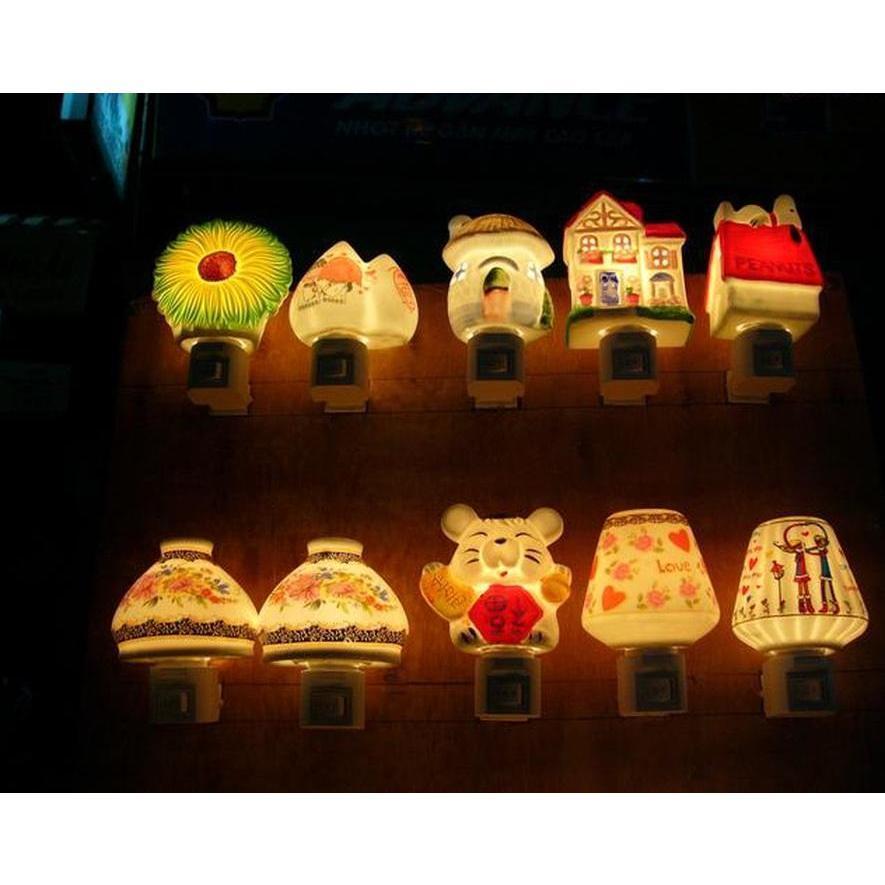 Đèn Ngủ Gốm Sứ Xông Tinh Dầu Có Công Tắc Tiện Lợi