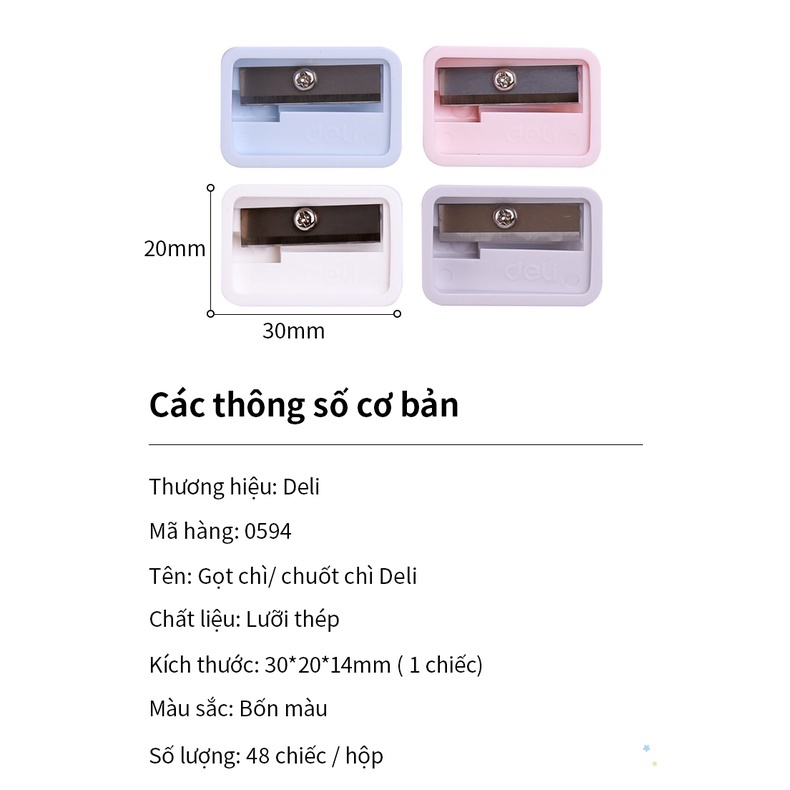 Gọt bút chì mini Deli - Màu ngẫu nhiên - E0594