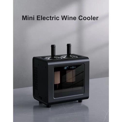 Tủ Rượu Vang, Máy Ướp Lạnh Rượu Vang Mini Electric Wine Cooler 2 Chai - Bảo Hành 12 Tháng