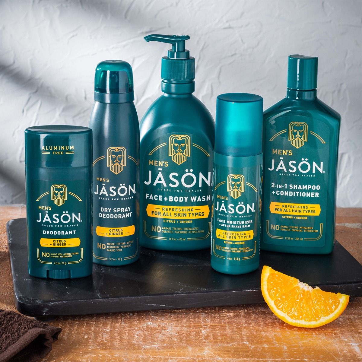 Sữa tắm và rửa mặt JASON MEN'S FACE + BODY WASH REFRESHING FOR ALL SKIN TYPES CITRUS + GINGER