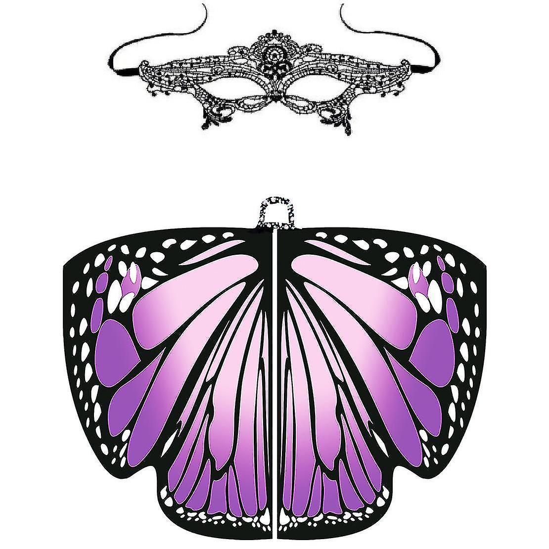 Trang phục Bướm Wing Butterfly cho người lớn, áo choàng cổ tích, khăn quàng cổ của phụ nữ, áo choàng bướm đầy màu sắc