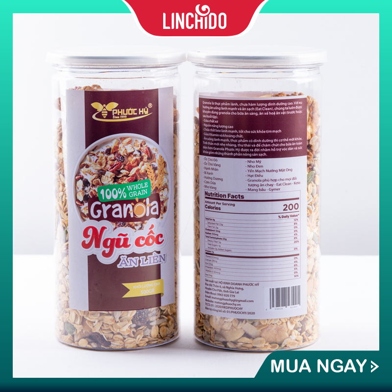 Ngũ cốc ăn kiêng granola sấy không đường được mix 11 loại Hạt &amp; Quả dinh dưỡng EAT CLEAN