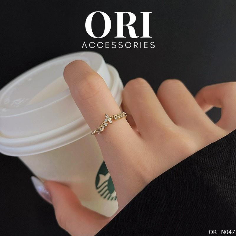 Nhẫn nữ Freesize cánh hoa Iris tinh tế thời trang ORI ACCESSORIES N047