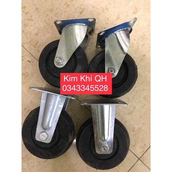 Bộ 4 Bánh xe cao su 2 xoay / 2 tĩnh