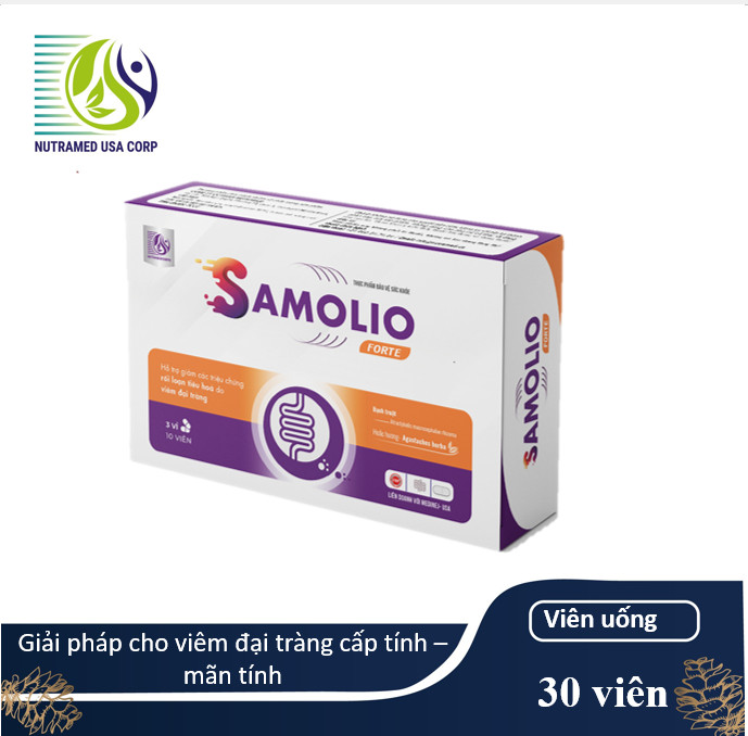 Viên uống Samolio forte - Hỗ trợ viêm đại tràng cấp và mãn tĩnh - Nhà máy liên doanh medinj, USA đạt chuẩn WHO-GMP