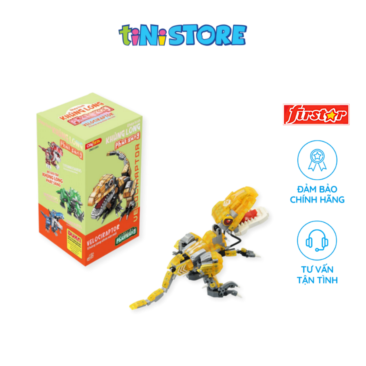 Đồ Chơi Ghép Hình Khủng Long Phát Sáng Khủng Long Chim Săn Mồi DK81289