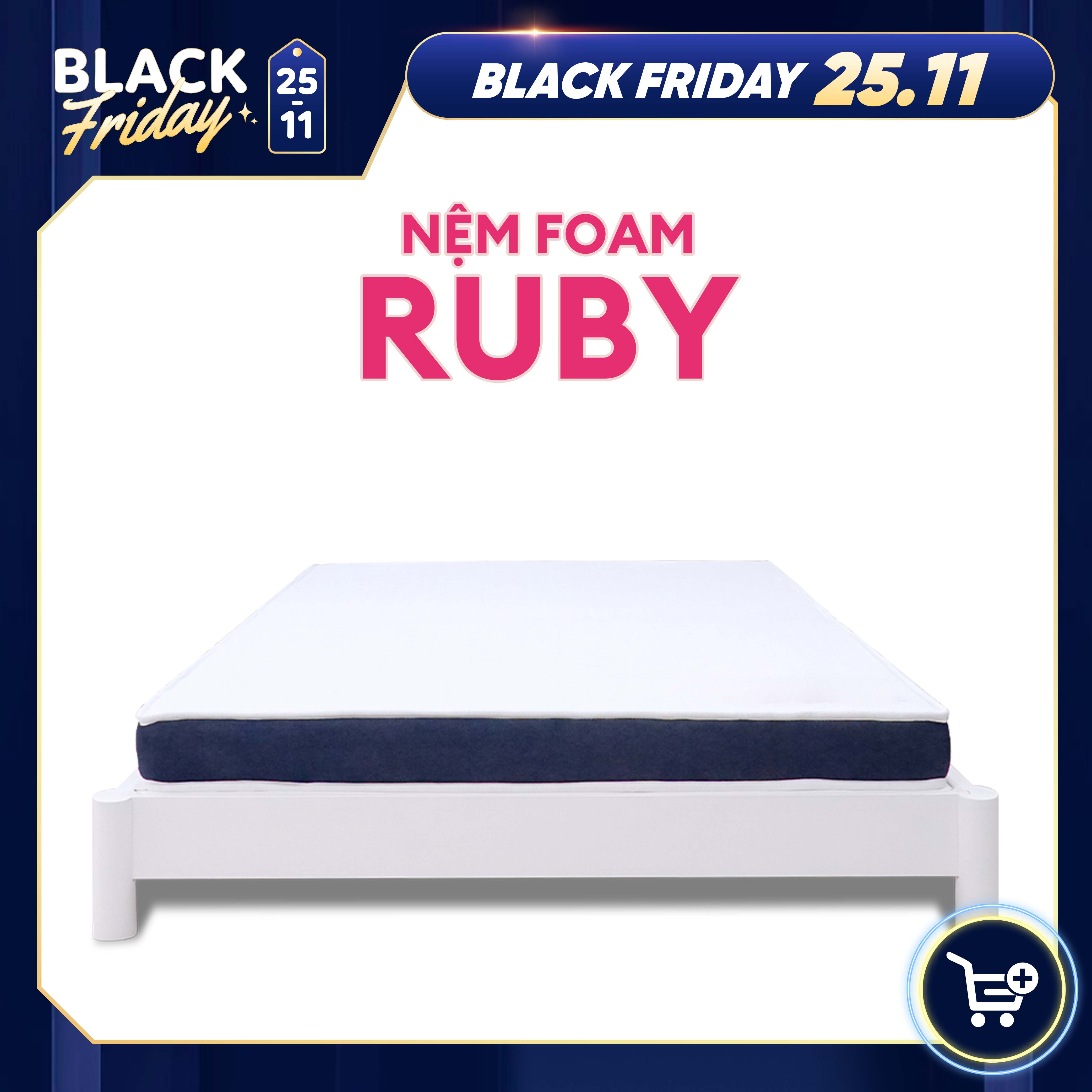 (1mx2mx20cm) Nệm Foam Thuần Việt Ruby - Nệm Foam Cao Cấp Thế Hệ Mới