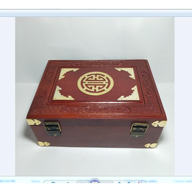 HỘP ĐỰNG CON DẤU, TRANG SỨC CHẠM MẶT GỖ HƯƠNG SIZE TO-KHÓA MÃ SỐ-ẢNH THẬT
