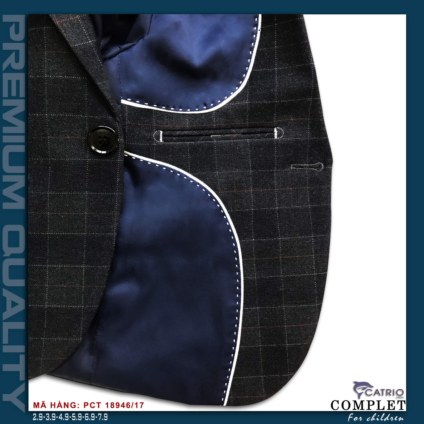 ÁO VEST BÉ TRAI CATRIO PCT18946/17 là ÁO ĐỜ MI trẻ em, ÁO KHOÁC VEST BÉ TRAI từ 8 tuổi 29kg ..12 tuổi 50kg, vải dạ cao cấp mềm mượt kẻ caro sang trọng tuyệt vời cho bé biểu diễn, dự tiệc cưới