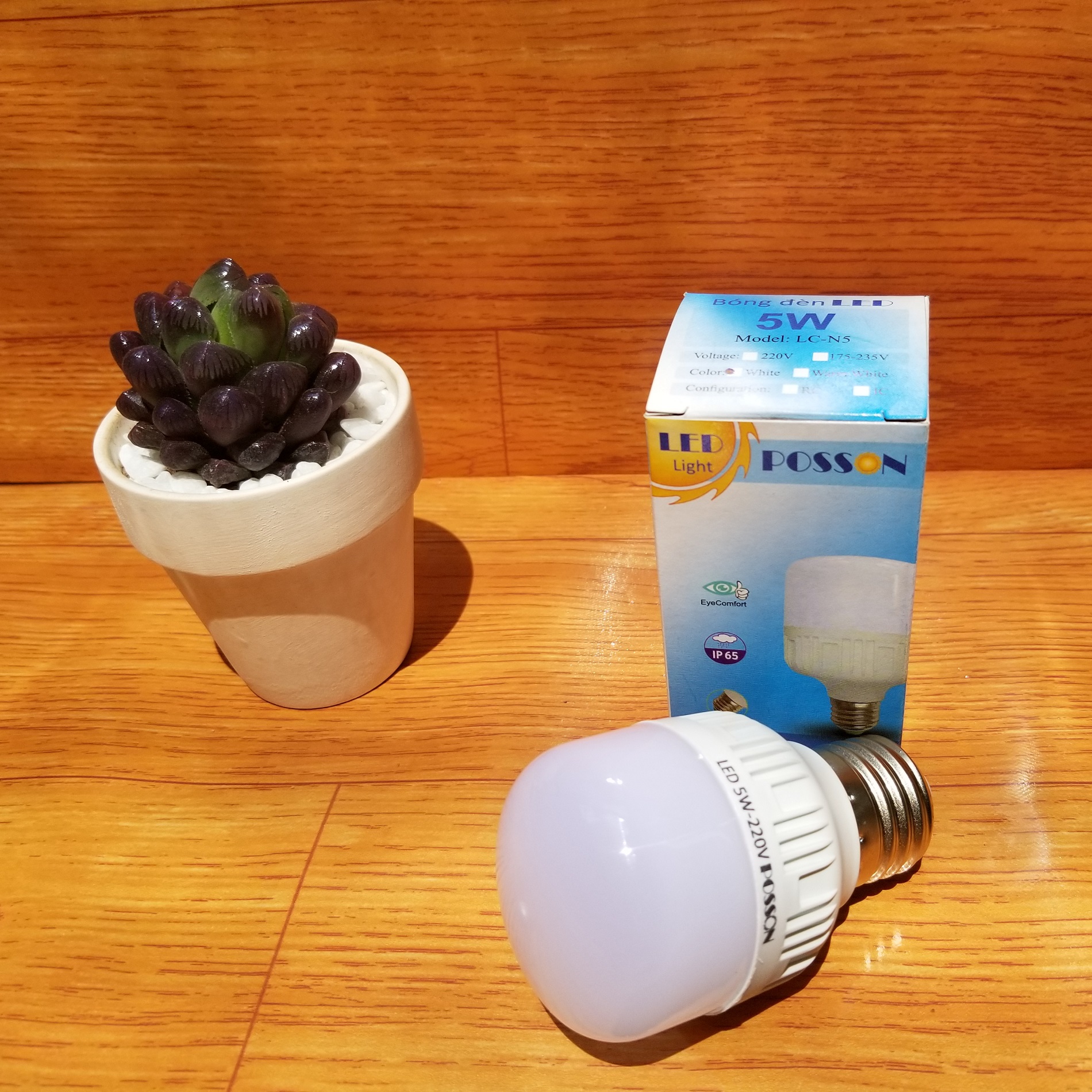 Sỉ 100 Bóng đèn Led trụ 5w bup trụ T50 tiết kiệm điện thân kín chống nước mưa trang trí ngoài trời Posson LC-5x