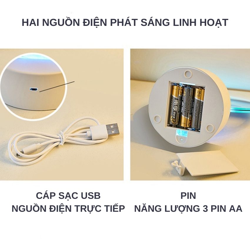 Tranh cát 3D chuyển động đế đèn led cảm biến đổi màu, tranh cát chảy nghệ thuật làm đèn ngủ 3 chiều decor trang trí phòng ngủ quà tặng cao cấp