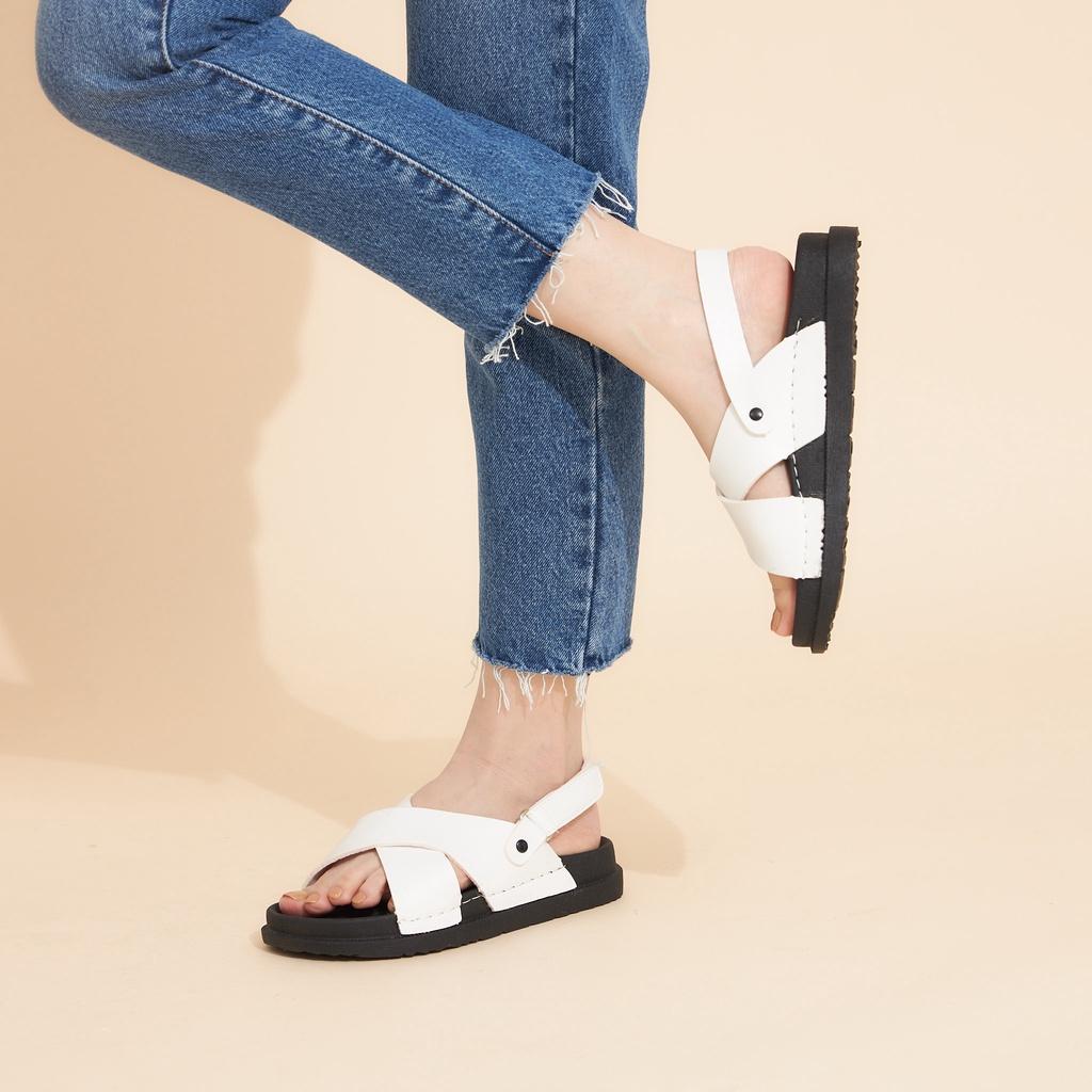 Giày Sandal Nữ MWC 2958 - Sandal Quai Chéo Bản To Quai Dán Đế Bánh Mì Thời Trang