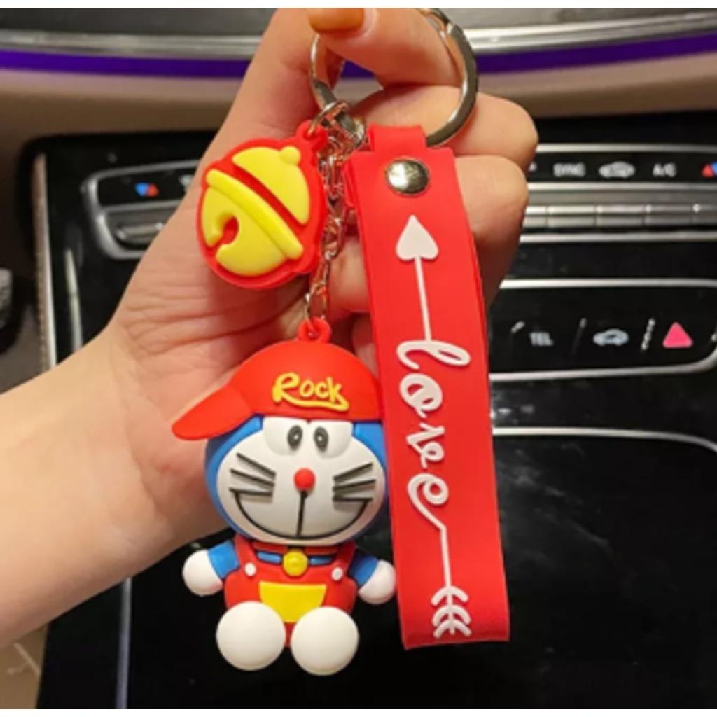 Móc Khóa chú Mèo Máy Kute Doraemon nhân vật hoạt hình thiếu nhi màu xanh đỏ