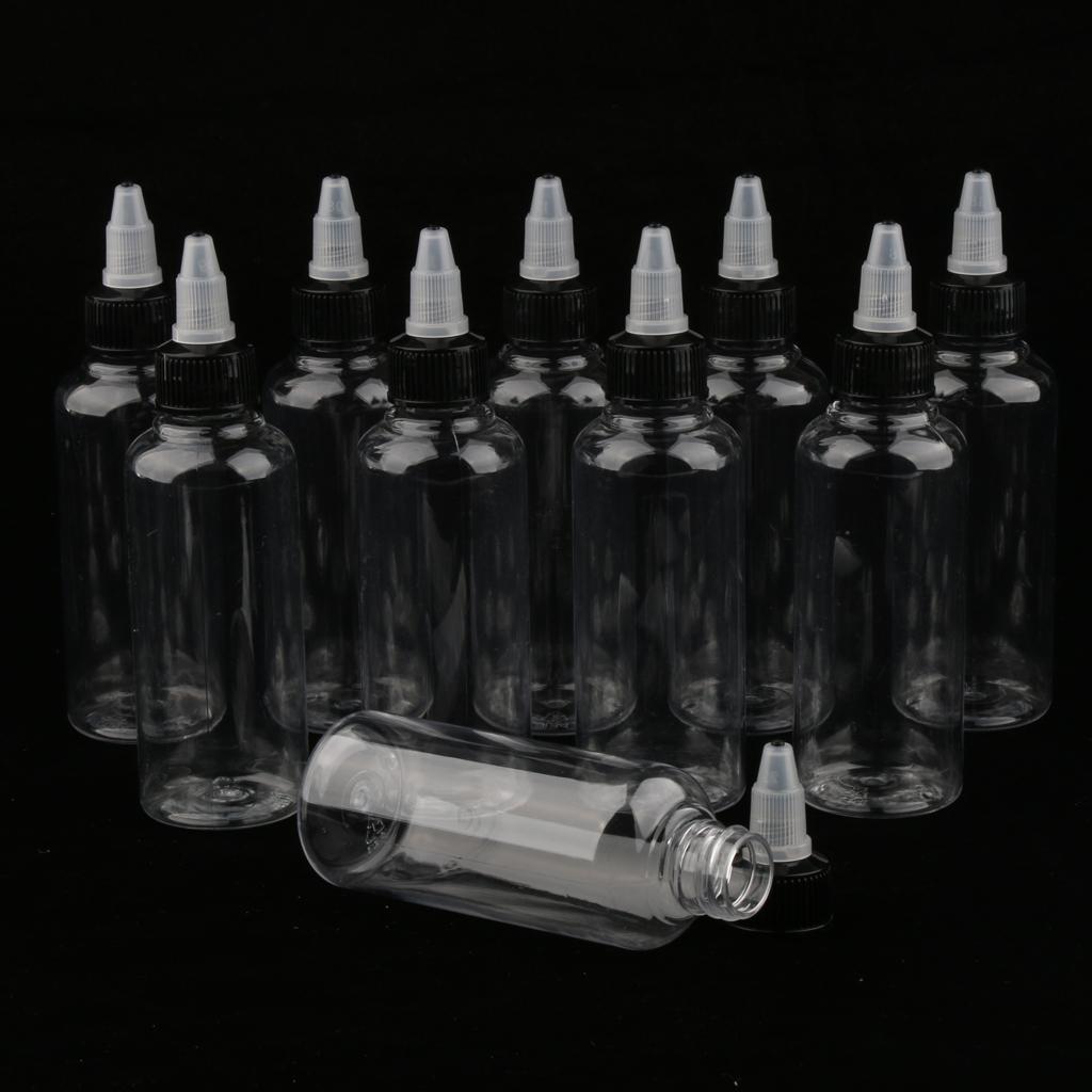 Lot 30 Pcs 100ml Plastic Liquid Ink Pigment Painting Bottles with Top Cap