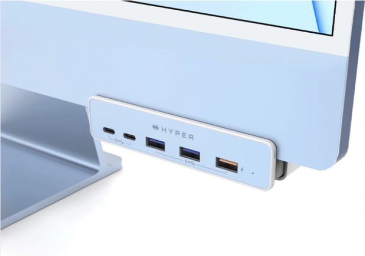 Cổng Chuyển Chuyên Dụng iMac 24&quot; HyperDrive 5-in-1 USB-C Hub (Kèm 7 Miếng Dán Theo Màu iMac) HD34A6 - Hàng Chính Hãng