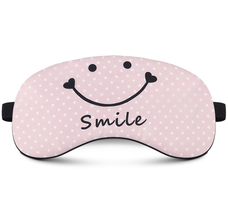 Bịt Mắt Ngủ Miếng Che Mắt Ngủ In Chữ Smile Có Túi Gel