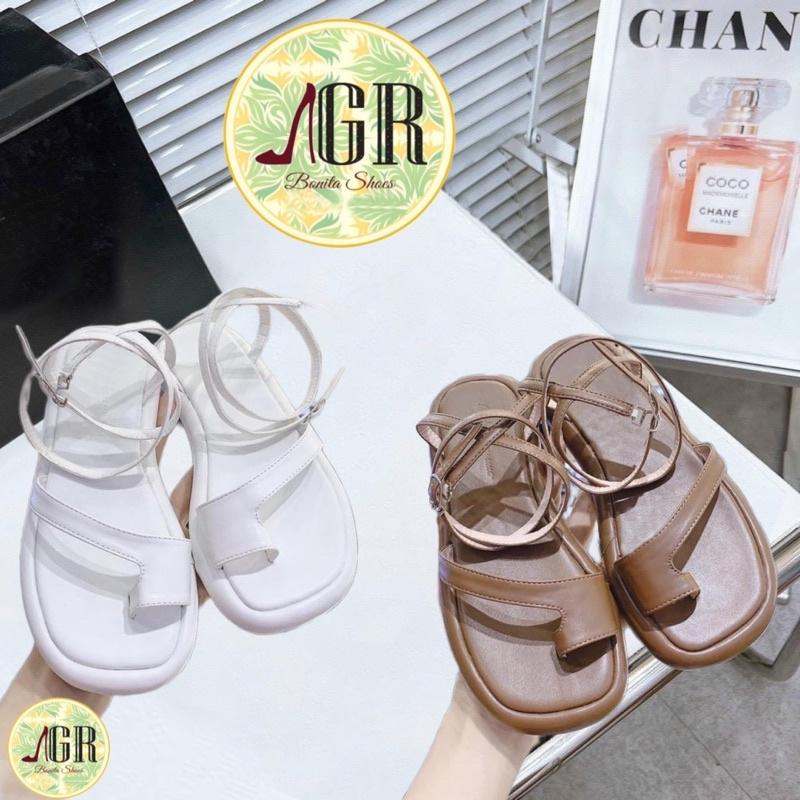 Sandal xuồng xỏ da mềm 2 vòng chân cao 2 cm