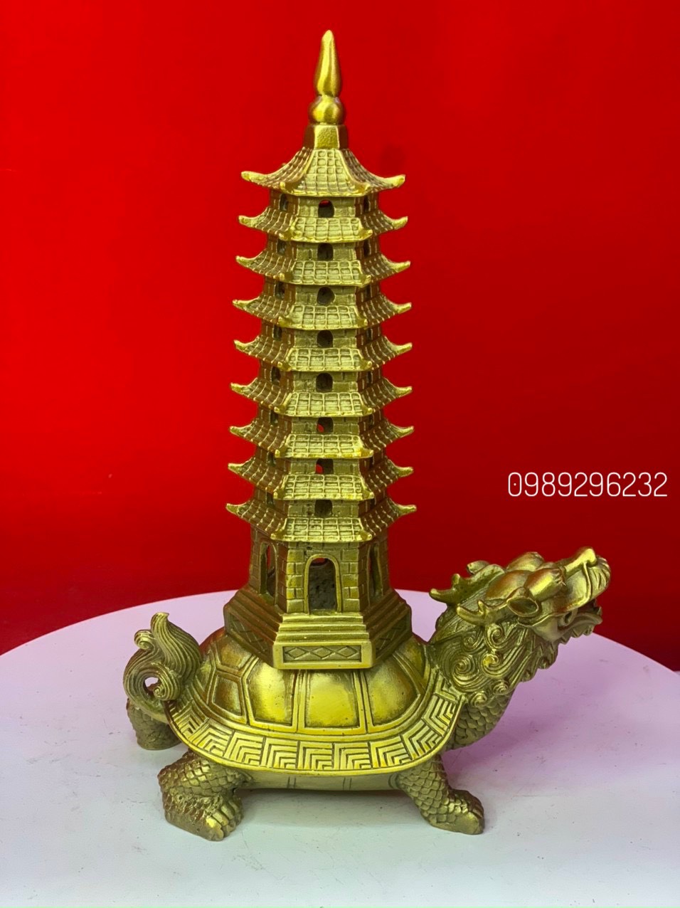 Tượng Long Quy cõng tháp bằng đồng - Long quy cõng tháp phong thủy