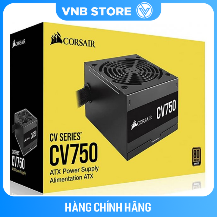 Nguồn máy tính Corsair CV750 - Công suất 750W - 80 Plus Bronze - Hàng chính hãng