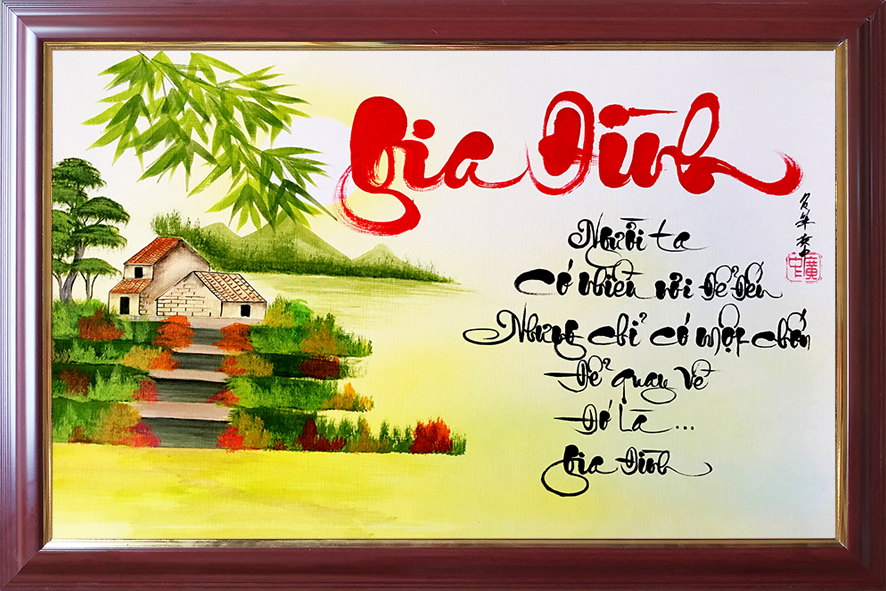 Tranh thư pháp Gia Đình