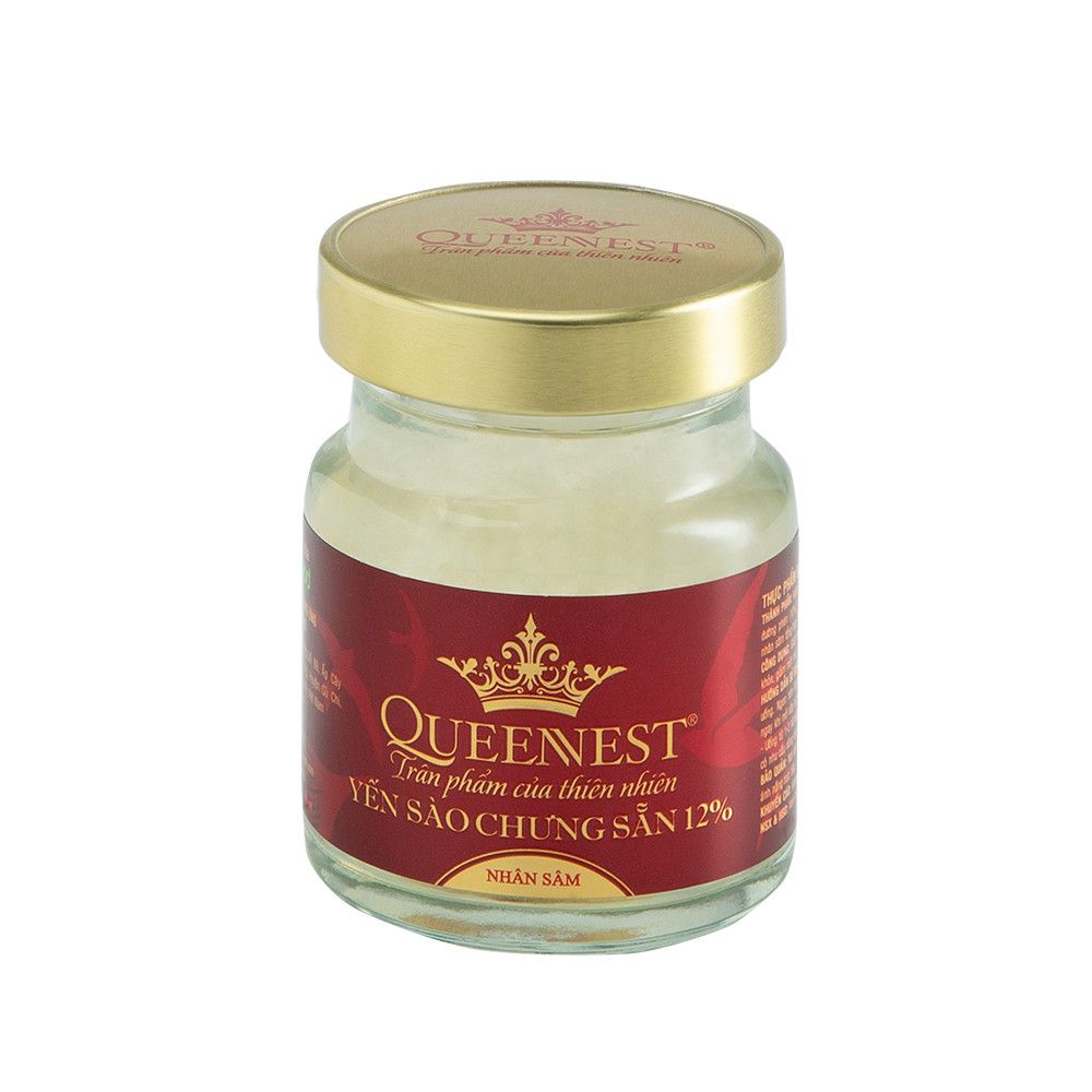 Yến sào chưng sẵn QUEENNEST 12% Nhân Sâm (Hũ 70ml)