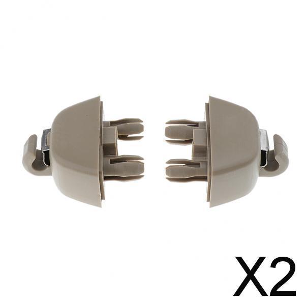 2x2 Pieces Inner Sun Visor Hook Clips for A6 C6 VW Beige