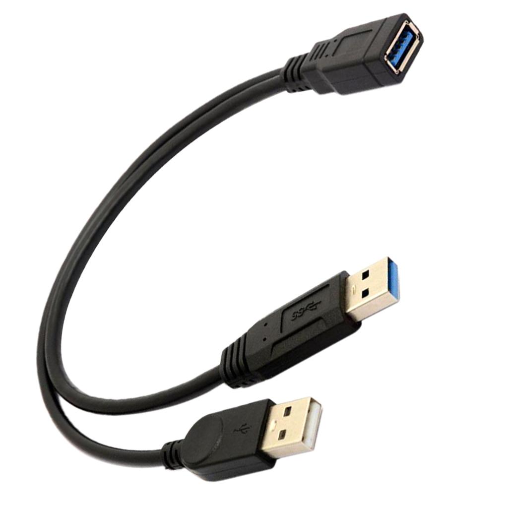 High Speed 2 Ports USB 3.0 Female To Usb Male Header Extension Y Cable Adapter