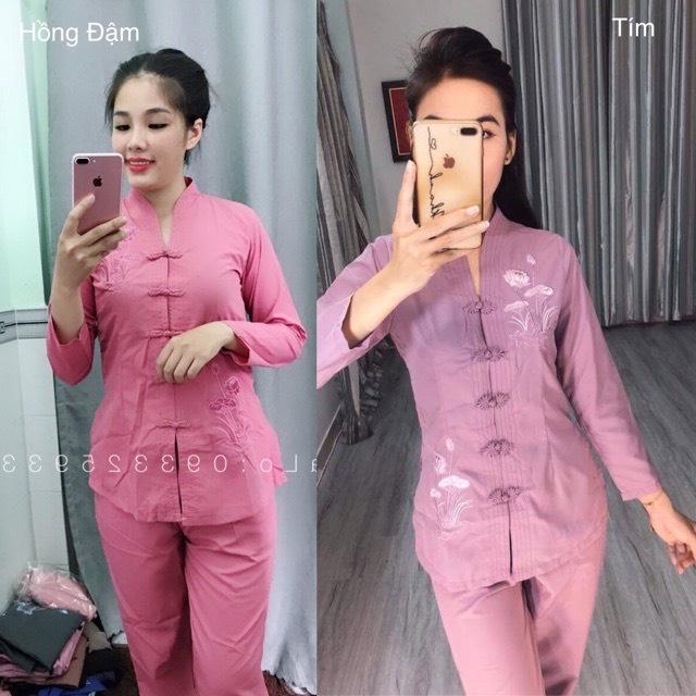 ĐỒ LAM ĐI CHÙA Mẫu Bà Lai Vải Kate Mịn