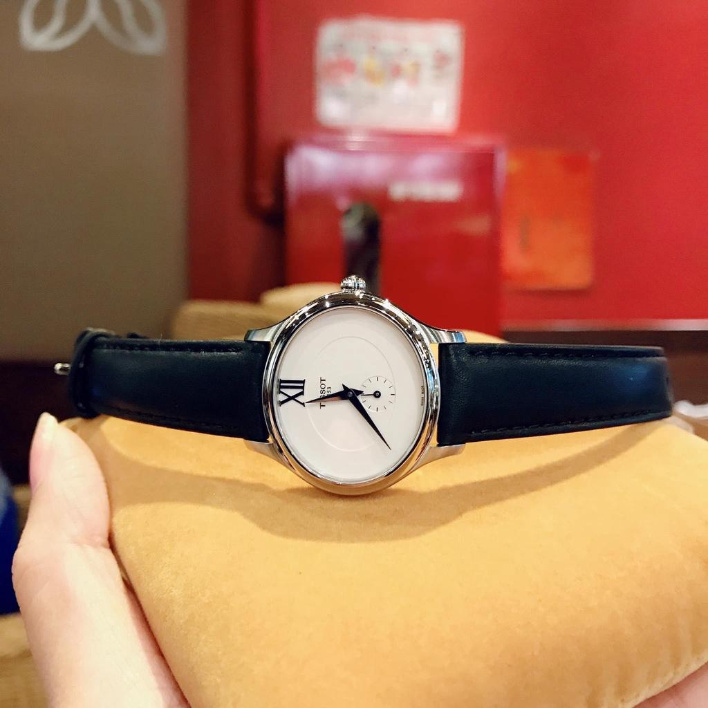 Đồng Hồ Nữ Tissot Bella T1033101603300 dây da đen mặt oval (Size 28x31.4mm)